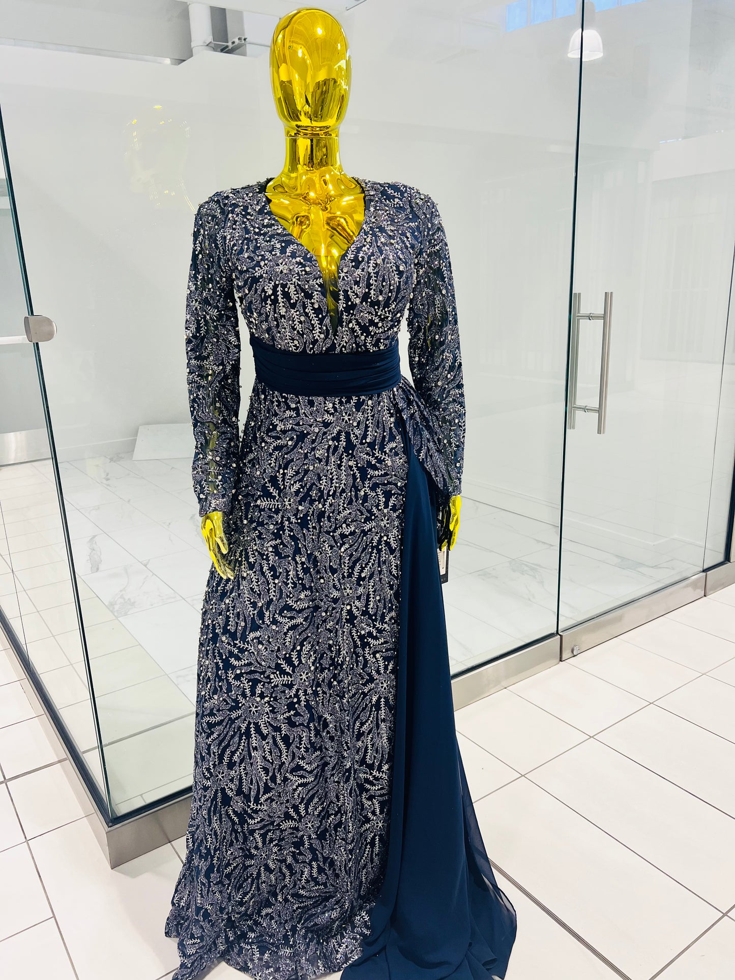 Navy Blue Evening Dress