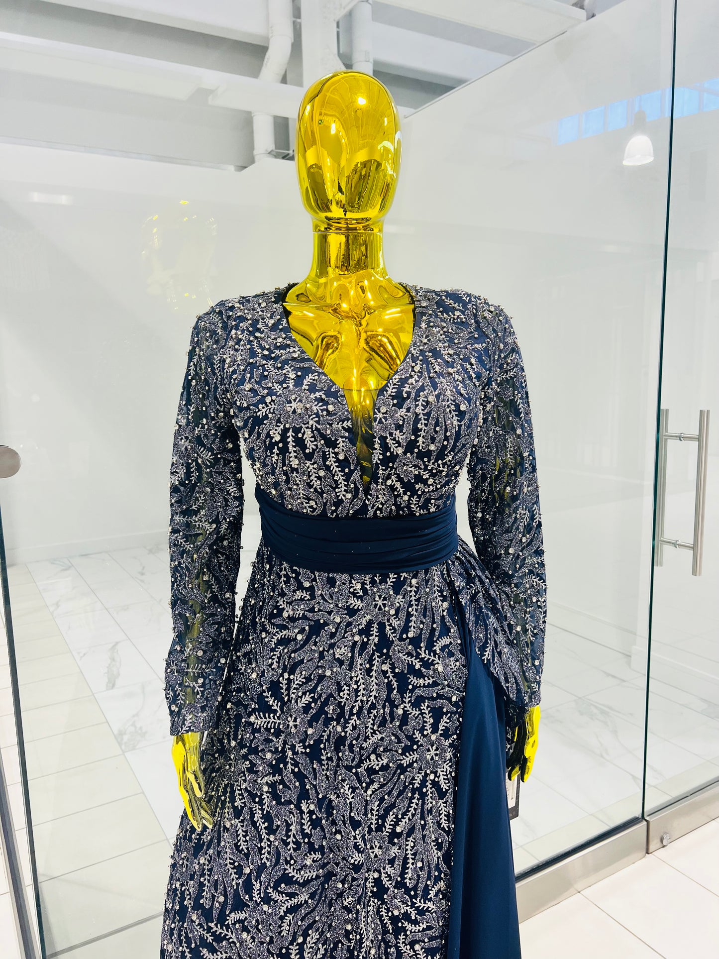 Navy Blue Evening Dress