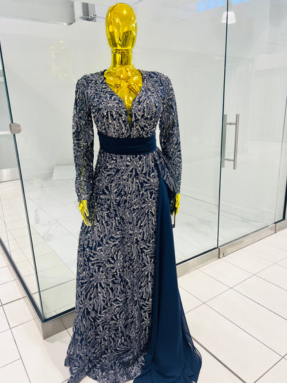 Navy Blue Evening Dress