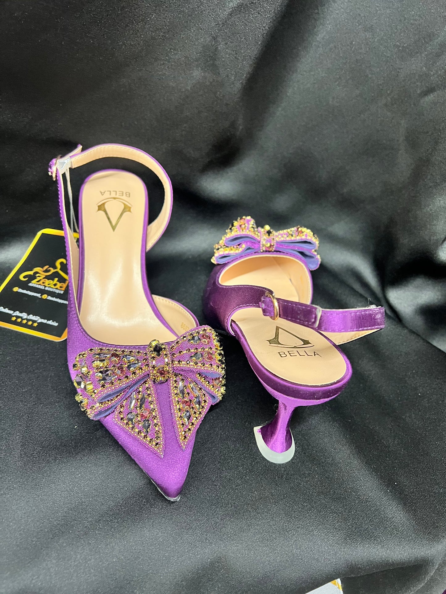 Purple heel shoe