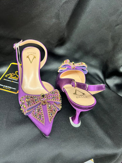 Purple heel shoe
