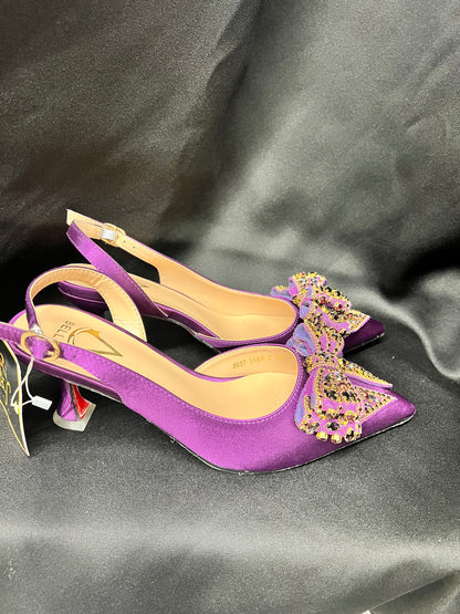 Purple heel shoe